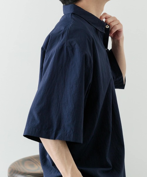 「ITEMS URBANRESEARCH」 半袖シャツ LARGE ネイビー メンズ_画像9