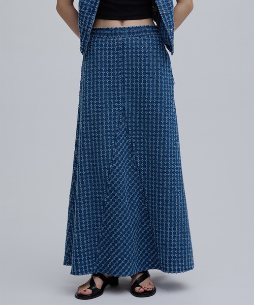 Ameri（アメリ） デニムスカート CHECK PROCESSING DENIM SKIRT