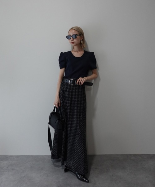 Ameri（アメリ） デニムスカート CHECK PROCESSING DENIM SKIRT