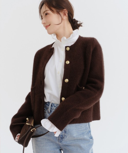 anuans（アニュアンス） ジャケット ノーカラージャケット ラクーン