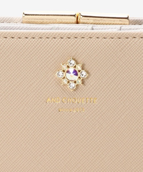 & chouette（アンドシュエット） 財布 ビジュー口金二つ折り財布