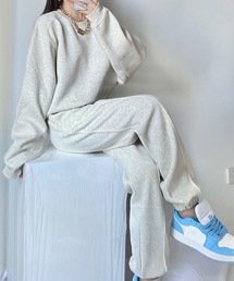 ルーズフィット セットアップ スウェット 長袖 センタープレス DAY CLOSET トレーナー スウェット レディース 長袖スウェット+