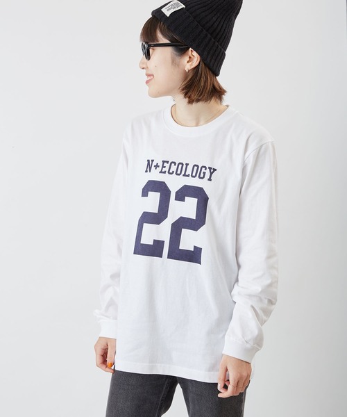 tシャツ 「N＋Ecology ネコロジー」22ナンバリング ロンT レディース メンズ N+Ecology tシャツ 「N＋Ecology ネコロジー」22ナンバリング