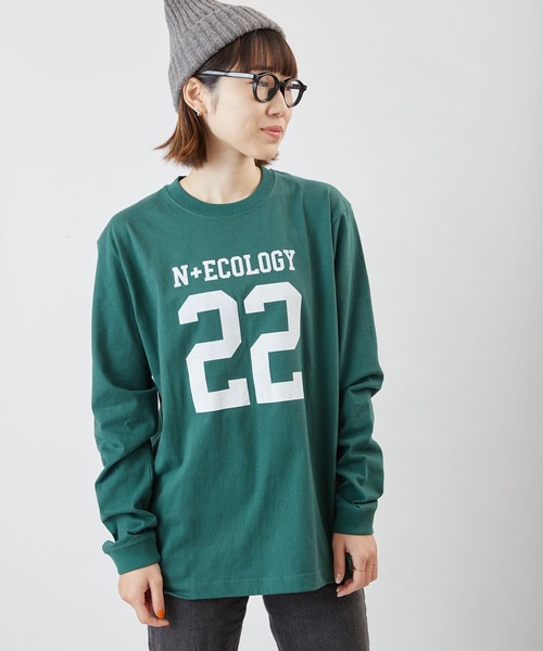 tシャツ 「N＋Ecology ネコロジー」22ナンバリング ロンT レディース メンズ N+Ecology tシャツ 「N＋Ecology ネコロジー」22ナンバリング