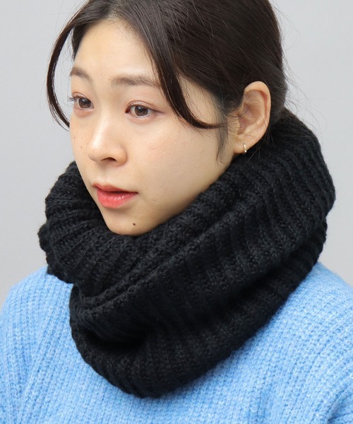 A.M.S. ネックウォーマー リブ編みニット スヌード / ニット ネック