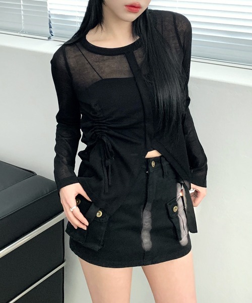 LOHEN⭐︎最終値下げスカートパンツブラック 未使用タグ付き FOLLOWIN スカート 「インナーパンツ付き」ミリタリーカーゴミニ