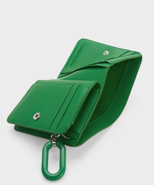 CHARLES ＆ KEITH 財布 オーバル キーチェーンシップウォレット