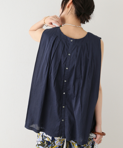 B.C STOCK シャツ ブラウス 2WAYネックタックコード刺繍ブラウス