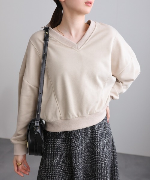 UNICA ドット柄切り替えトレーナー LADIES オフホワイト UNICA ドット