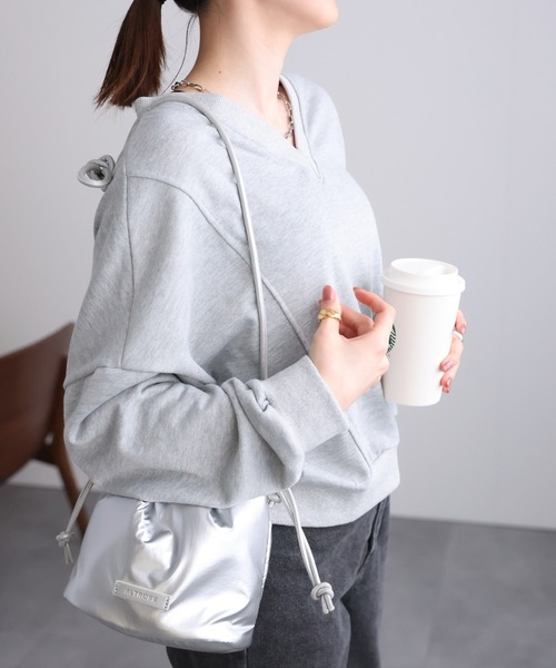 sakishimatokyo トレーナー スウェット Vネック 袖切り替えトレーナー