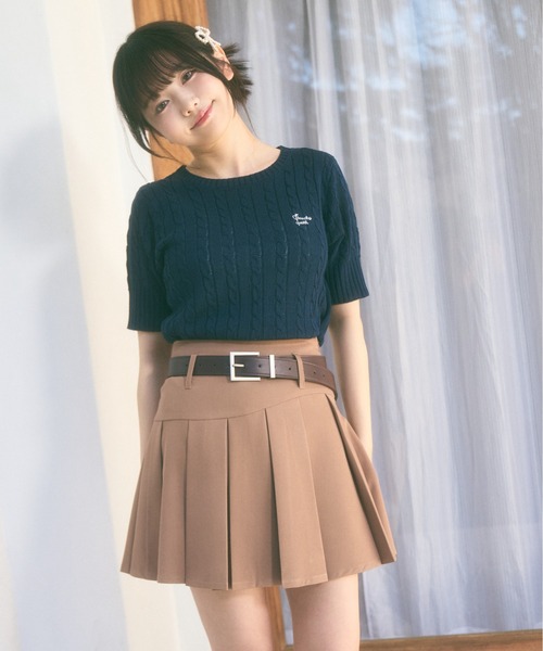 【INCHANT ME】Peach Pleats Mini Skirt INCHANT ME(インチャントミー) - ピーチプリーツミニスカート