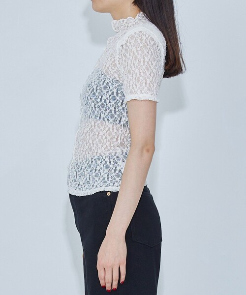 tシャツ 「STUDIOUS/ステュディオス」ストレッチレーススキントップ レディース STUDIOUS tシャツ 「STUDIOUS/ステュディオス」ストレッチレース