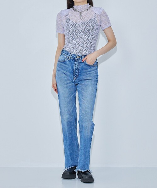 tシャツ 「STUDIOUS/ステュディオス」ストレッチレーススキントップ レディース STUDIOUS tシャツ 「STUDIOUS/ステュディオス」ストレッチレース