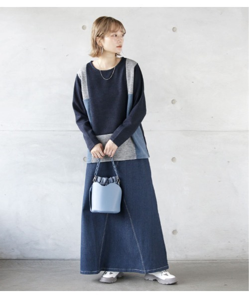 OTONA デニムスカート ストレッチデニムロングスカート