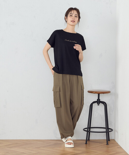 tシャツ Tシャツ レディース 速乾 箔プリント ロゴ 半袖Ｔシャツ｜zozo｜10