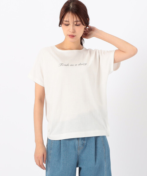COMME CA ISM tシャツ 速乾 箔プリント ロゴ 半袖Tシャツ