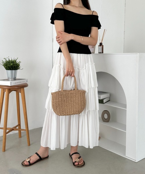 tシャツ Squeeze flare tops(スクイーズ フレアー トップス) レディース CLEA tシャツ フレアスリーブオフショルダー半袖トップス