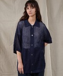 シャツ HEART JACQUARD MESH...の詳細画像1
