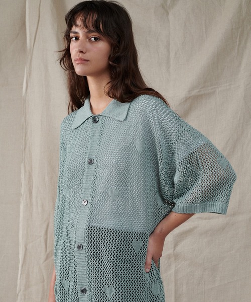 ONCILY（オンシェリー） シャツ HEART JACQUARD MESH SHIRT / ハート