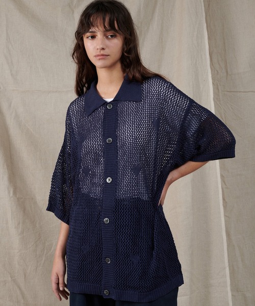 ONCILY（オンシェリー） シャツ HEART JACQUARD MESH SHIRT / ハート