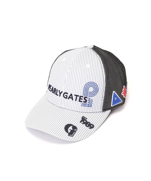 2025新入荷 PEARLY GATES コットン 053-4287609ストライプ柄 帽子 キャップ メンズウェア
