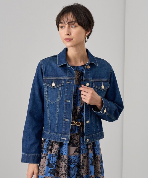 ✨タグ付き✨アナイ ストレッチデニムペプラムジャケット Gジャン ブルゾン 38 ANAYI デニムジャケット gジャン ストレッチデニムペプラム