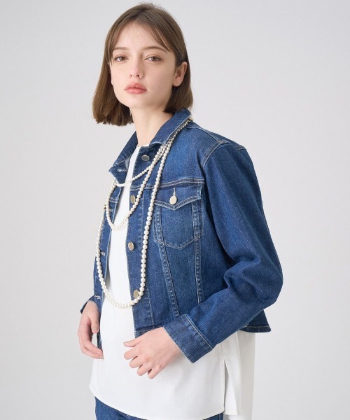 ANAYI（アナイ） デニムジャケット gジャン ストレッチデニムペプラム