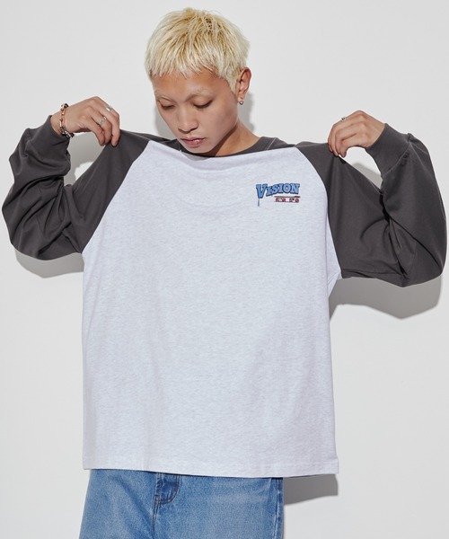 WEGO BOYNEXTDOOR ラグラングラフィックロングTシャツ 靴紐 BOYNEXTDOOR WEGO ボネクド ラグラングラフィックロングTシャツ