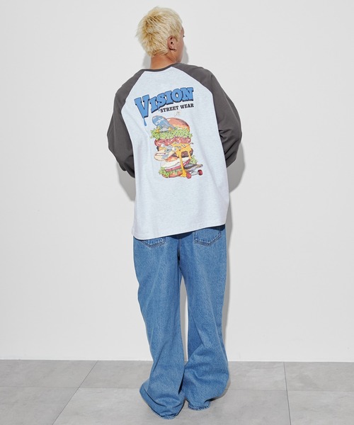 WEGO BOYNEXTDOOR ラグラングラフィックロングTシャツ 靴紐 BOYNEXTDOOR WEGO ボネクド ラグラングラフィックロングTシャツ