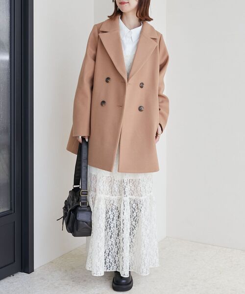 マジェスティックレゴン ダブルブレストハーフコート MAJESTIC LEGON コート アウター ダブルブレストハーフコート