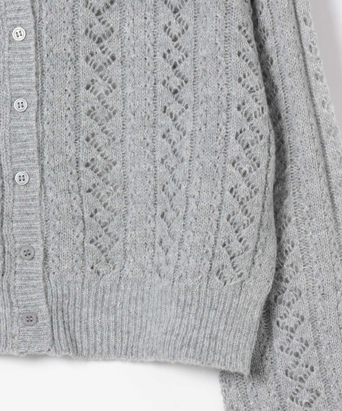 Heather（ヘザー） カーディガン 透かし編みポロカーディガン 145366