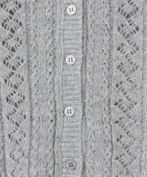 Heather（ヘザー） カーディガン 透かし編みポロカーディガン 145366