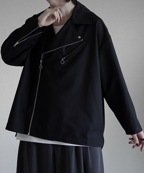 喜ばれる誕生日プレゼント シャツ welise×翔 モードギミック 長袖 ダブルライダースシャツ ジャケット・アウター