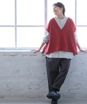 ベスト ジレ Vネックのあたりまえベスト レディースの詳細画像1