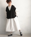 ベスト ジレ Vネックのあたりまえベスト レディースの詳細画像4