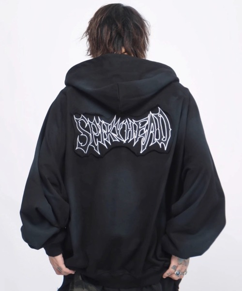 パーカー A'GEM/9 × .kom 「ARULE/アルール」 バックワッペンジップフーディー レディース メンズ