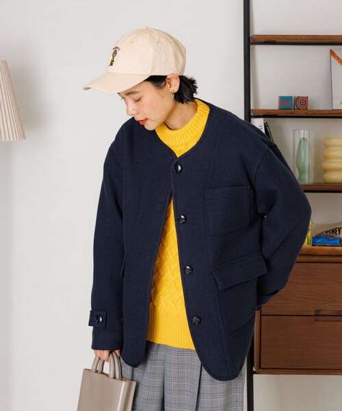 FREAK'S STORE ノーカラーコート コート ノーカラー