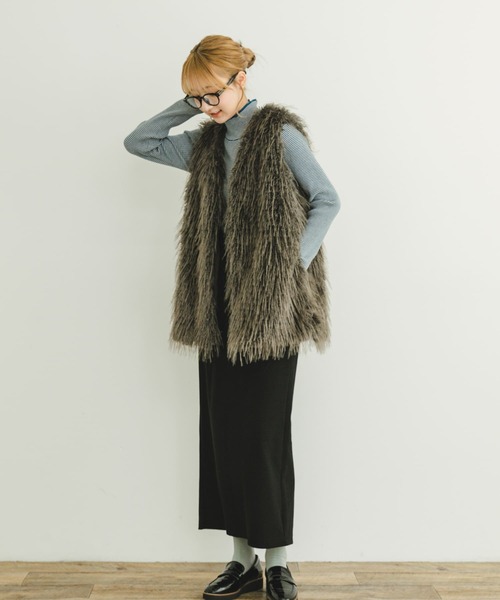 ITEMS URBANRESEARCH ベスト ジレ フェイクファーベスト