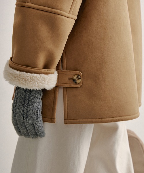 ムートンコート ボアコート ボアカラー ムートンジャケット FD24W239