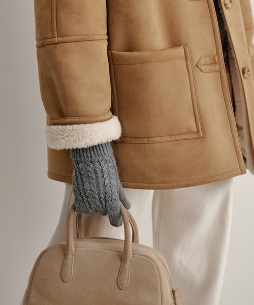 ムートンコート ボアコート ボアカラー ムートンジャケット FD24W239