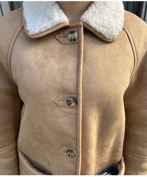 ムートンコート ボアコート ボアカラー ムートンジャケット FD24W239