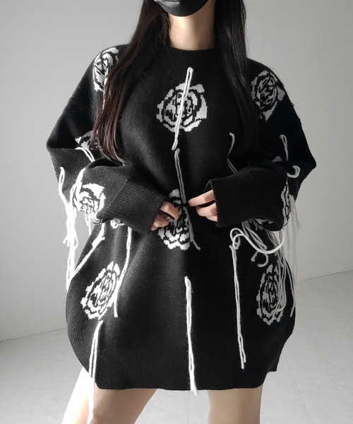 me+em select（ミームセレクト） ニット セーター 「 3color 」バラ