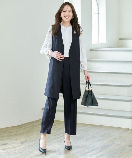 ANY（エニィ） ベスト ジレ 「洗濯機可/ストレッチ/セットアップ可