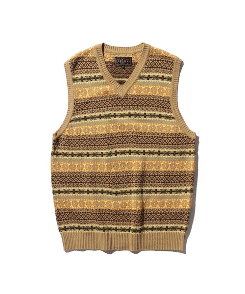 BEAMS+ ベスト ジレ リネン フェアアイル メンズ レディース