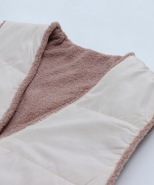 JAM & LINK ベスト ジレ リバーシブルボアベスト レディース