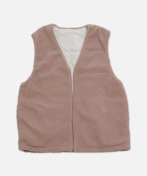 美品 プラージュ ボアベスト リバーシブル サイドジップ ゆったりめ 美品 プラージュ ボアベスト リバーシブル サイドジップ ゆったりめ