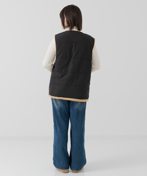 ❤リバーシブル ❤dear &ラビットボアベスト JAM & LINK ベスト ジレ リバーシブルボアベスト レディース