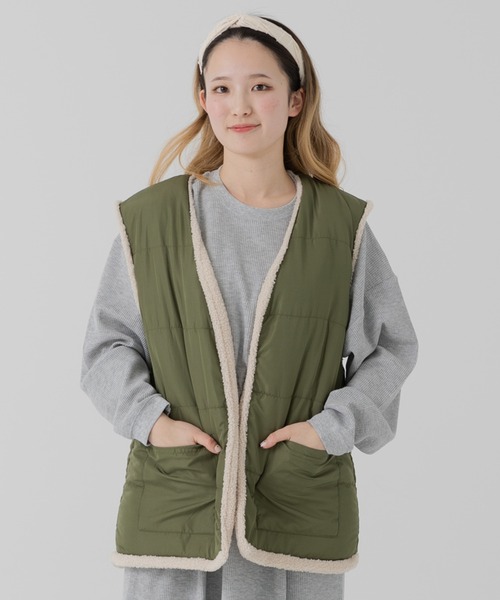 hyke リバーシブル　ボアベスト HYKE(ハイク)】 FAUX SHEARLING VEST｜PARIGOT ONLINE（パリゴオンライン）