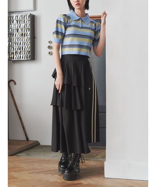 jouetie（ジュエティ） ニット セーター マルチボーダーポロニット