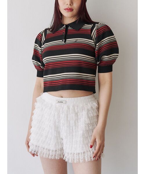 jouetie（ジュエティ） ニット セーター マルチボーダーポロニット